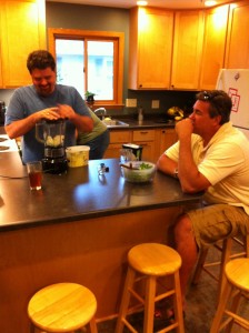 Norm and Matt mixing up some grasshoppers