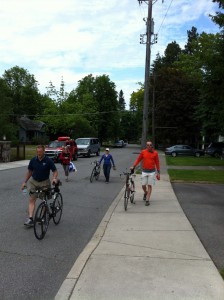 Bob, Mary, Katie, and Jeff heading to gear check in