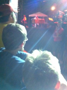 Ian and Alex taking in Mutemath from the front row