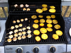 Shrimp and beets on the bar-b!