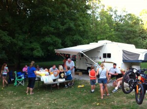 Campsite dinner with some of my family at the reunion